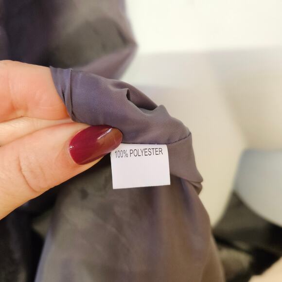 Gray Long Open Front Faux Fur Vest Size L Mob Wife Preppy Old Money Casual - Picture 4 of 6